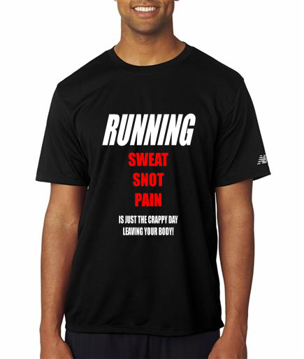 Running - Sweat Snot Pain - NB Mens Black Short Sleeve Shirt